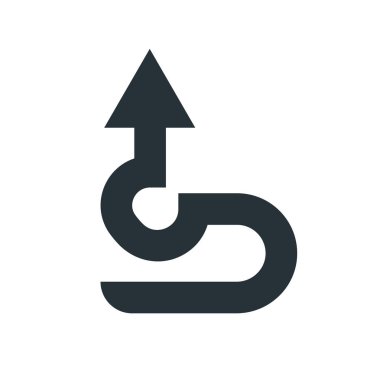 Ok simge vektör işareti ve üzerinde beyaz adam izole sembolü