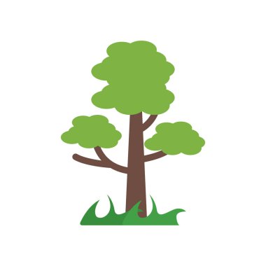 Ağaç simge vektör işareti ve beyaz arka plan üzerinde T izole sembolü