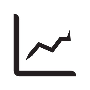 Çizgi grafik simge vektör işareti ve üzerinde beyaz backgro izole sembolü