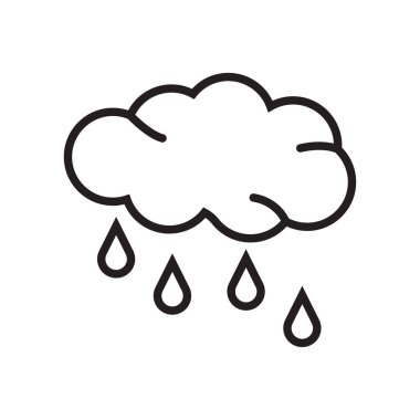 Yağmur simge vektör işareti ve beyaz arka plan üzerinde yağmur logo kavramı izole sembolü