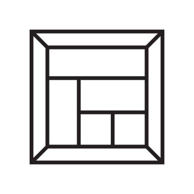 Çerçeve simge vektör işareti ve beyaz arka plan üzerinde izole sembolü, 