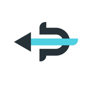 sol ok simge vektör işareti ve üzerinde beyaz backgro izole sembolü