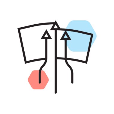 Ön cam simge vektör işareti ve üzerinde beyaz backgro izole sembolü