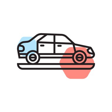 Araba simge vektör işareti ve beyaz arka plan üzerinde Ca izole sembolü