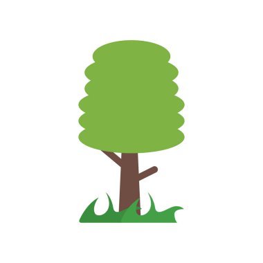 Ağaç simge vektör işareti ve beyaz arka plan üzerinde T izole sembolü