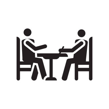 Toplantı simge vektör işareti ve beyaz arka plan üzerinde toplantı logo kavramı simge izole sembolü