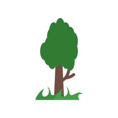 Ağaç simge vektör işareti ve beyaz arka plan üzerinde T izole sembolü