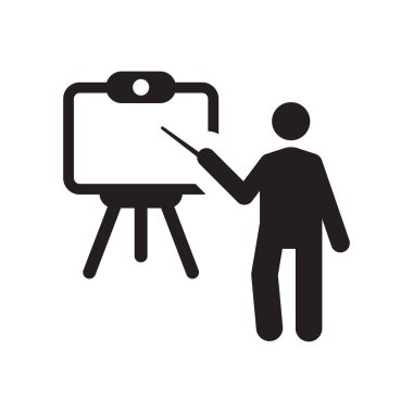 Sunu simge vektör işareti ve beyaz arka plan üzerinde sunu logo kavramı simge izole sembolü