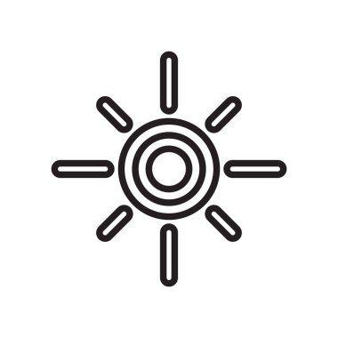 Parlaklık simge vektör işareti ve üzerinde beyaz backgro izole sembolü