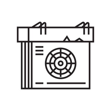 Takvim simge vektör işareti ve üzerinde beyaz adam izole sembolü