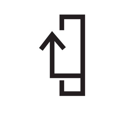 Ok simge vektör işareti ve üzerinde beyaz adam izole sembolü