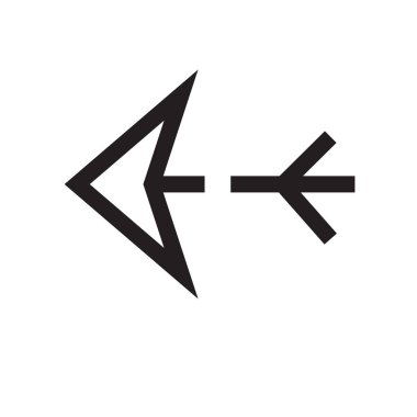 sol ok simge vektör işareti ve üzerinde beyaz backgro izole sembolü