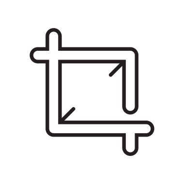 Kırpma simge vektör işareti ve beyaz arka plan üzerinde C izole sembolü