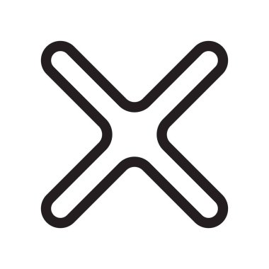 Simge vektör işareti ve beyaz arka plan üzerinde izole simge çarpın, işareti logo kavramı çarpmak