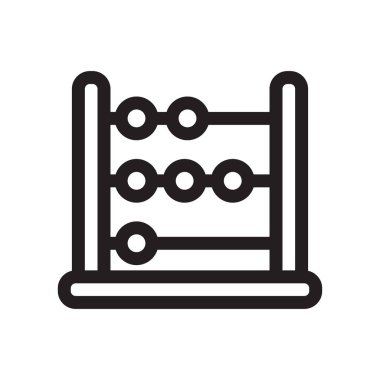 Abaküs siluet simge vektör işareti ve beyaz arka plan üzerinde abaküs siluet logo kavramı izole sembolü