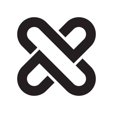 İnterlok simge vektör işareti ve üzerinde beyaz backgrou izole sembolü