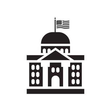 Beyaz Saray simge vektör işareti ve üzerinde beyaz backgr izole sembolü