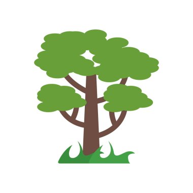 Ağaç simge vektör işareti ve beyaz arka plan üzerinde T izole sembolü