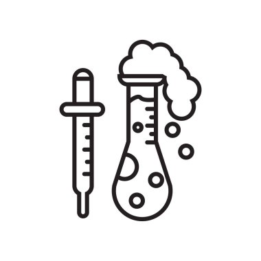 Kimya simge vektör işareti ve üzerinde beyaz backgrou izole sembolü