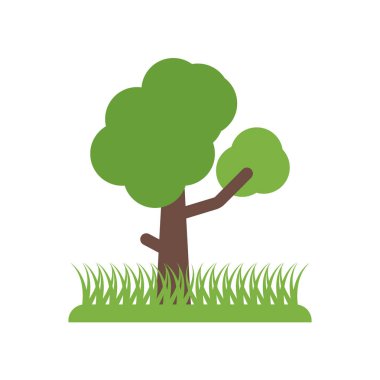 Ağaç simge vektör işareti ve beyaz arka plan üzerinde T izole sembolü