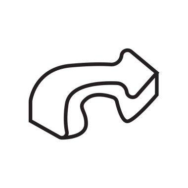 3B dönüş sağ ok simge vektör web ve mobil uygulaması tasarımı, 3d dönüş sağ ok logo kavramı üzerinde izole beyaz arka plan