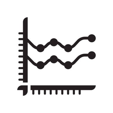 Çizgi grafik simge vektör işareti ve üzerinde beyaz backgro izole sembolü