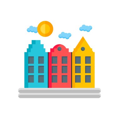 Amsterdam simge vektör işareti ve üzerinde beyaz backgrou izole sembolü