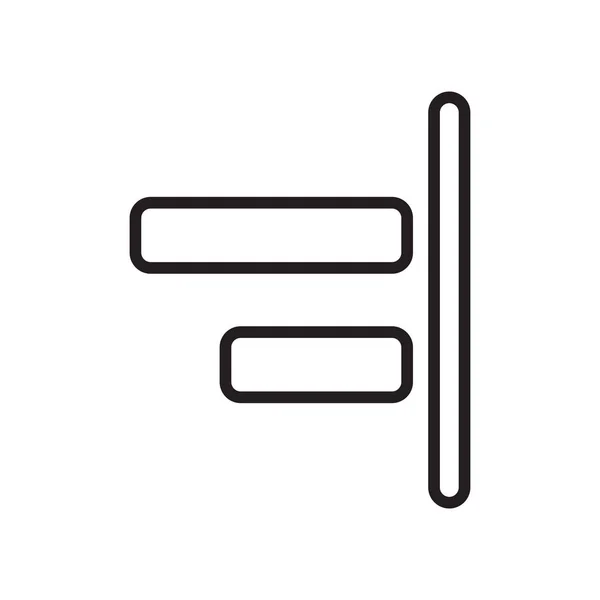 Alinhamento esquerdo ícone vetor sinal e símbolo isolado no bac branco — Vetor de Stock