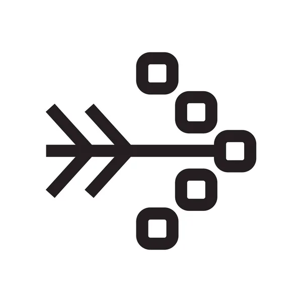 Sinal vetor ícone seta direita e símbolo isolado no backgr branco — Vetor de Stock