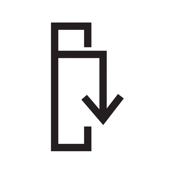 Стрілка вниз Векторний знак і символ ізольовані на білому фоні — стоковий вектор