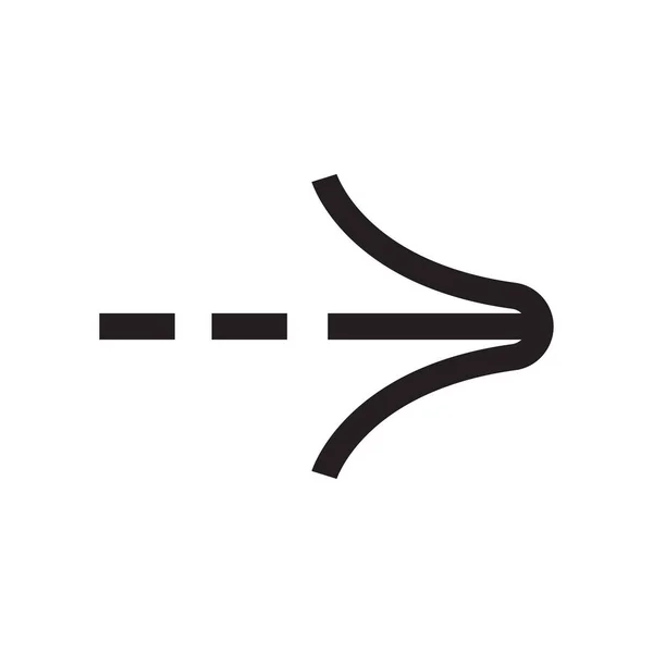 Δεξί βέλος εικονίδιο διάνυσμα σημάδι και σύμβολο που απομονώνονται σε λευκό έκφραση — Διανυσματικό Αρχείο