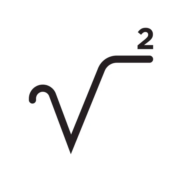 Signo de raíz cuadrada icono vector signo y símbolo aislado sobre fondo blanco, concepto de logotipo de signo de raíz cuadrada — Archivo Imágenes Vectoriales