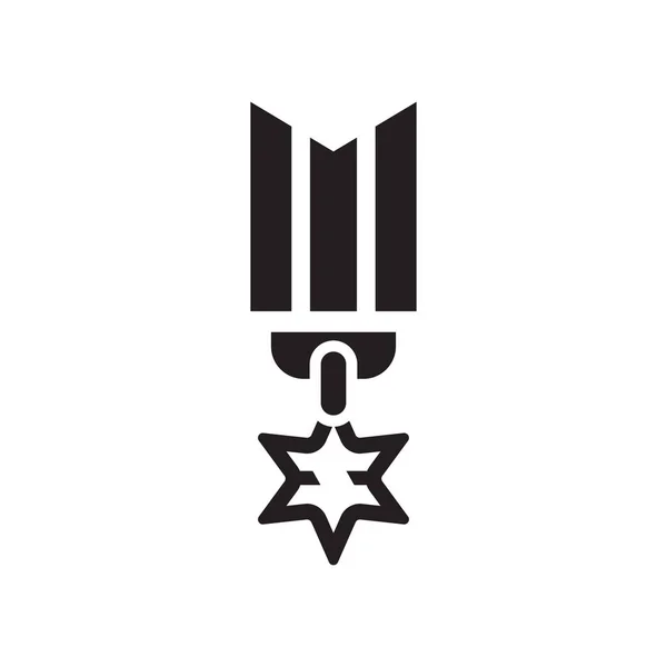 Medal ikona wektor znak i symbol na białym tle, — Wektor stockowy