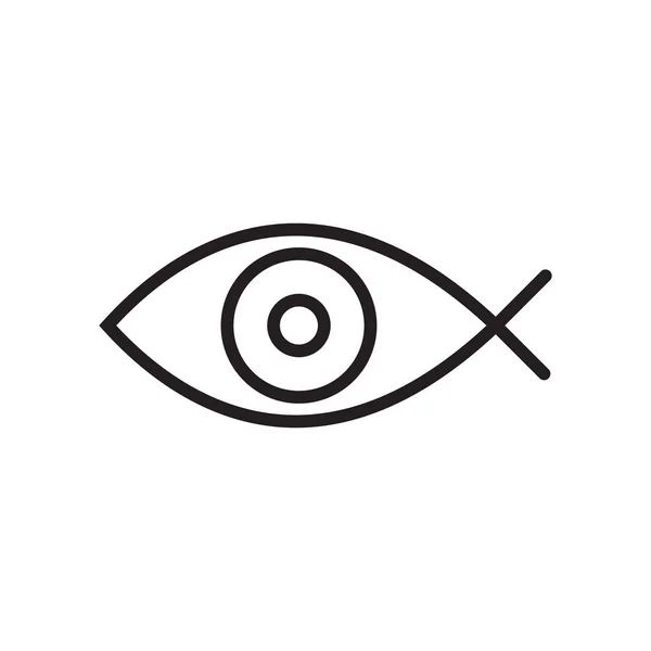 Fischauge Symbol Vektorzeichen und Symbol isoliert auf weißem Hintergrund — Stockvektor
