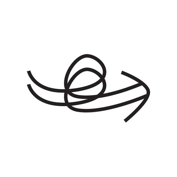 Sketch Loop Arrow Icon Vector Isolato Sfondo Bianco Tuo Design — Vettoriale Stock