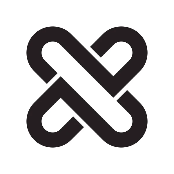 Interlock ikon vektor jel és szimbólum elszigetelt fehér háttérb — Stock Vector