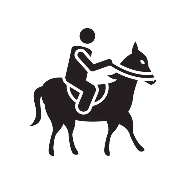 Icono de equitación signo vectorial y símbolo aislado sobre fondo blanco, icono de concepto de logotipo de equitación — Vector de stock