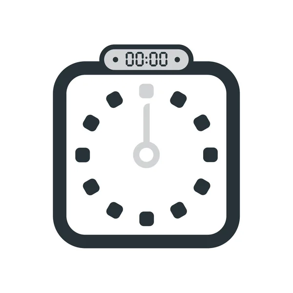 00:00, 1 am ikonen isolerad på vit bakgrund, klocka och wat — Stock vektor