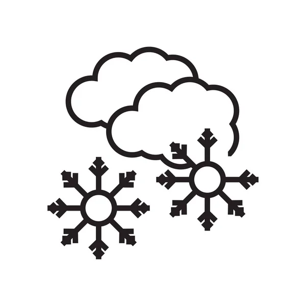 Sneeuw pictogram vector teken en symbool geïsoleerd op een witte achtergrond, S — Stockvector