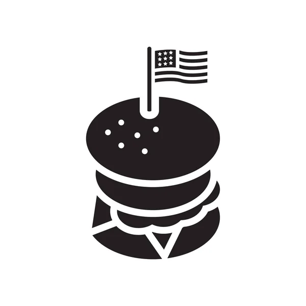 Hamburger pictogram vector teken en symbool geïsoleerd op witte achtergrond, — Stockvector