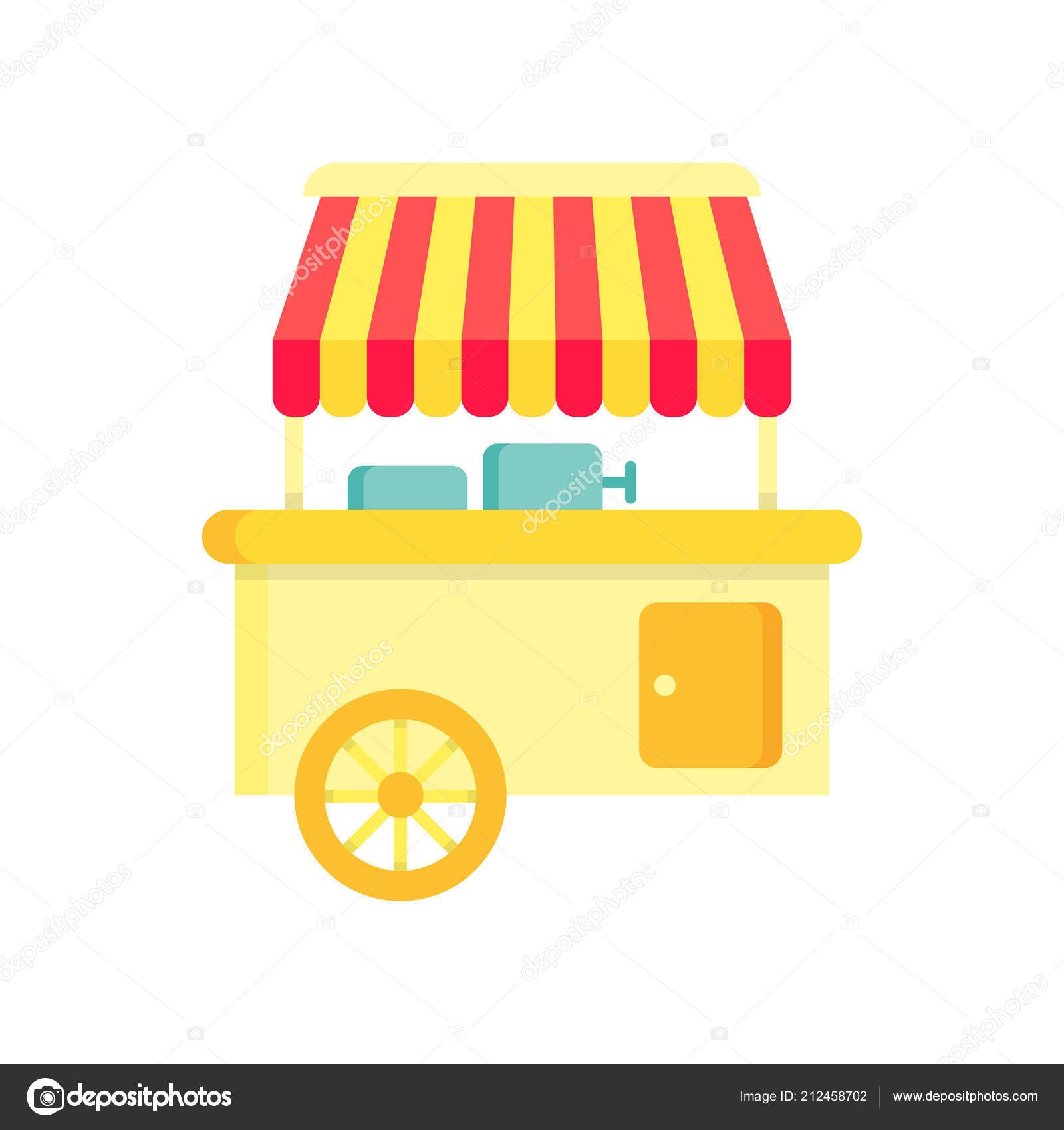 Food stand icon vector sign and symbol isolated on white backgro Stock