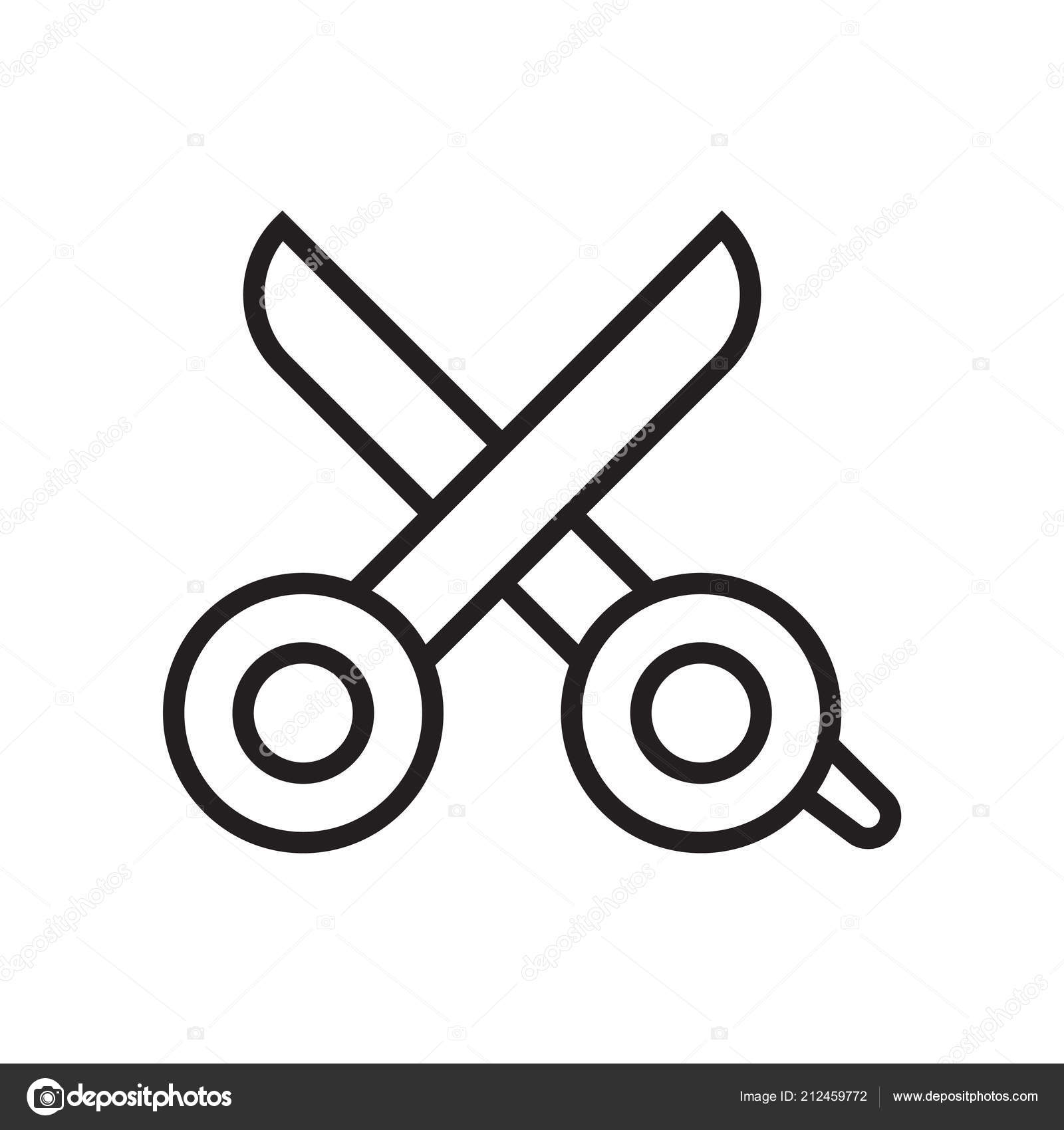 はさみのアイコン ベクトル記号と白い背景 はさみロゴのコンセプトに分離記号 ストックベクター C Vectorgalaxy