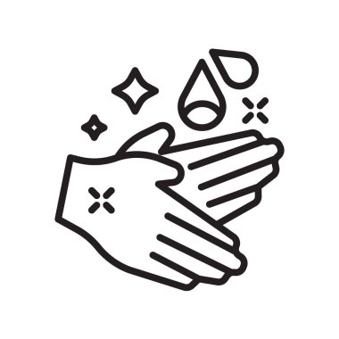 Beyaz arka plan üzerinde el yıkama sı izole el yıkama simge vektör