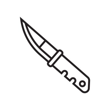 Bıçak simge vektör işareti ve beyaz zemin üzerine, bıçak logo kavramı izole sembolü