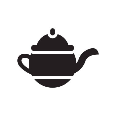 Çaydanlık simge vektör işareti ve beyaz arka plan üzerinde izole sembolü,