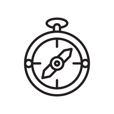 Pusula simgesini vektör işareti ve beyaz arka plan üzerinde izole sembolü