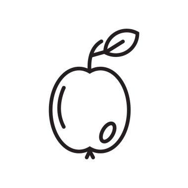 Elma simge vektör işaret ve beyaz arka plan üzerinde Apple logosu kavramı izole sembolü