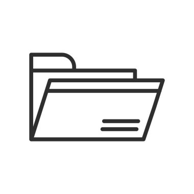 Açık klasör simge vektör işareti ve üzerinde beyaz backgr izole sembolü