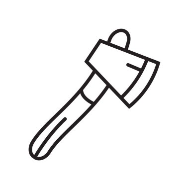 Balta simge vektör işareti ve beyaz arka plan üzerinde balta logo kavramı izole sembolü