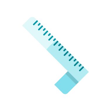 Cetvel simge vektör işareti ve beyaz arka plan üzerinde izole sembolü, 